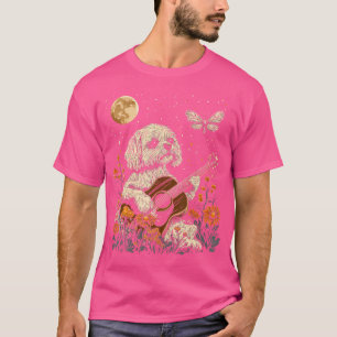 T-shirt Shih Tzu Chien Jouant de la Guitare Cottagecore
