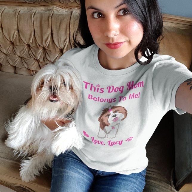 T-shirt Shih Tzu Chien Maman Appartient À Moi Pains Et Coe (Créateur téléchargé)
