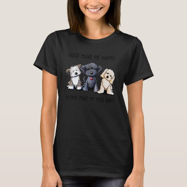 T-SHIRT SHIH TZU CHIENS ME RENDENT HEUREUX HUMAINS DE FAIR (Devant)