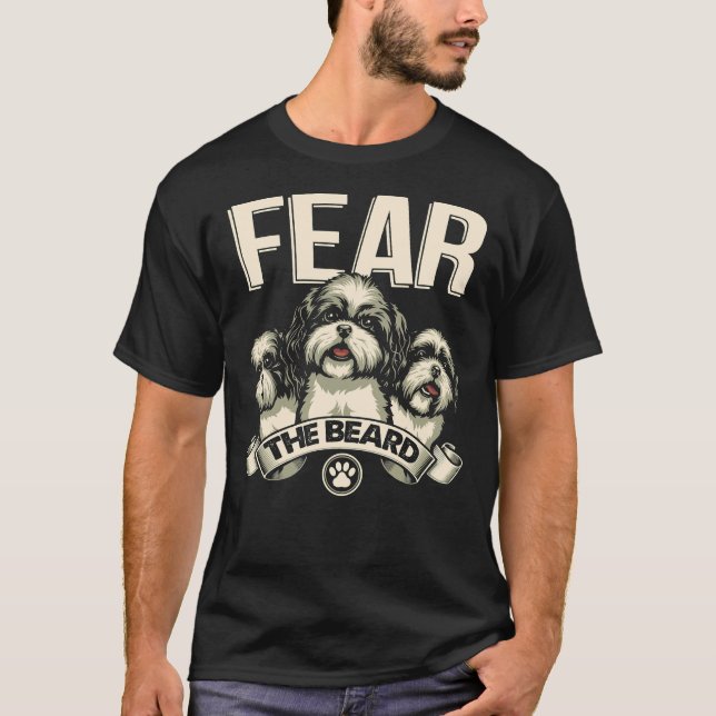 T-shirt Shih Tzu Craint La Barbe (Devant)