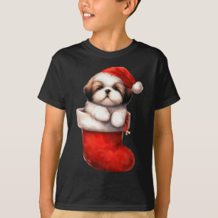 T-shirt Shih Tzu En Sock Noël Noël Noël Noël Noël Noël Noë