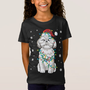 T-Shirt Shih Tzu Enveloppé Dans Le Chien De Noël