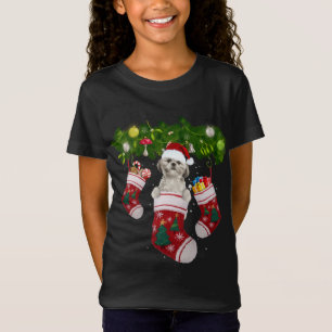 T-Shirt Shih Tzu lumières de Noël Cadeau Drôle Noël Amour 