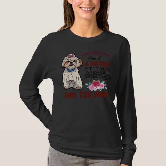 T-shirt Shih Tzu Maman Et Masque Visage (Devant)