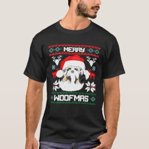 T-shirt Shih Tzu Merry Woofmas Pour Noël Chien Xmas X Ma