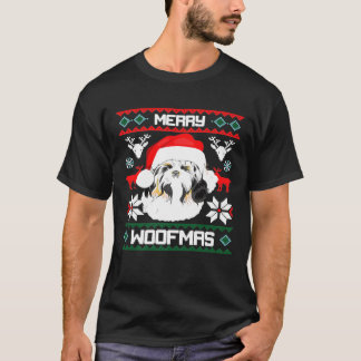 T-shirt Shih Tzu Merry Woofmas Pour Noël Chien Xmas X Ma