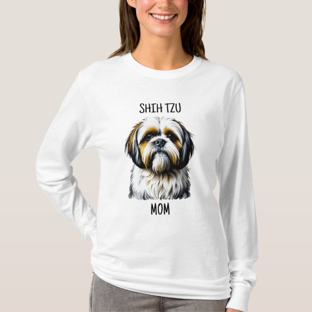 T-shirt Shih Tzu Mom | AMOUREUX DE LES CHIENS (Devant)