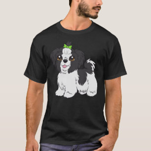 T-shirt Shih Tzu (noir et blanc ampli)
