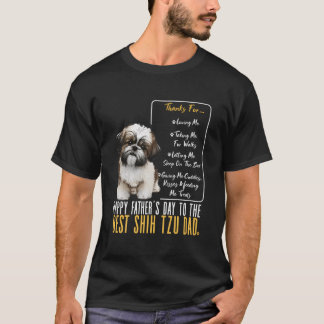 T-shirt Shih Tzu Papa Bonne Fête des pères Au Meilleur Shi