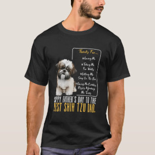T-shirt Shih Tzu Papa Bonne Fête des pères Au Meilleur Shi