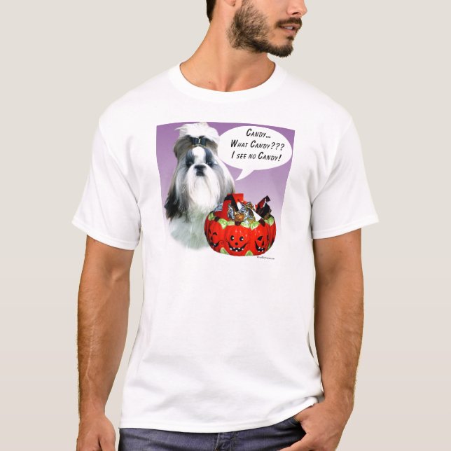 T-shirt Shih Tzu (préparé) Halloween Candy (Devant)