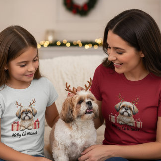 T-shirt Shih Tzu Reindeer 