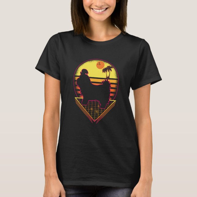 T-shirt Shih Tzu Retro Sunset Vintage  Dog (Devant)
