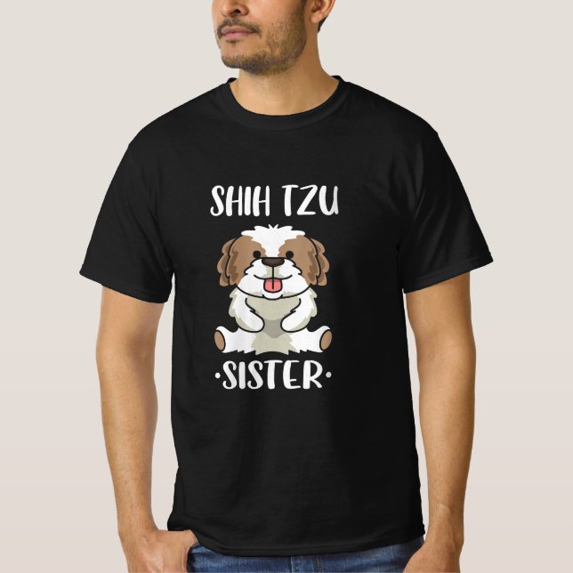 T-shirt Shih Tzu Soeur/ Amoureux des chiens (Devant)