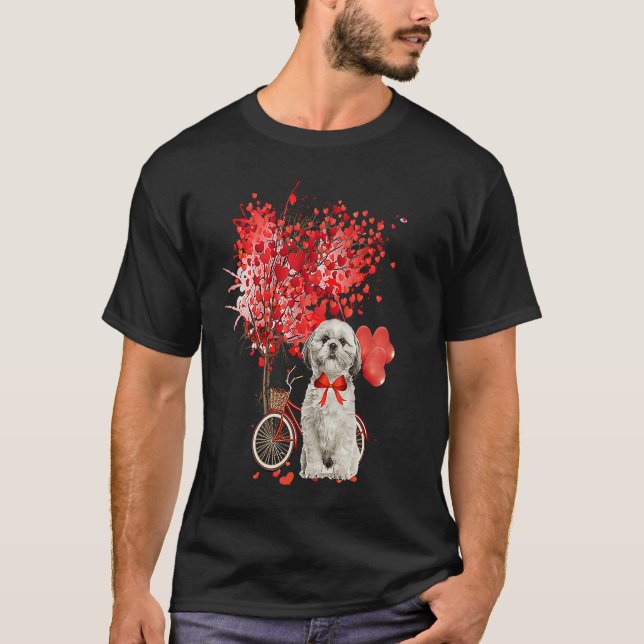 T-shirt Shih Tzu Valentines Day  Dog  Happy Valentine (Devant)