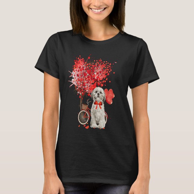 T-shirt Shih Tzu Valentines Day  Dog  Happy Valentine (Devant)