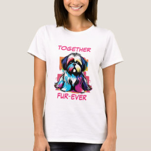 T-shirt Shihtzu Shih Tzu Pastel Colorful Chien Abstrait Ar