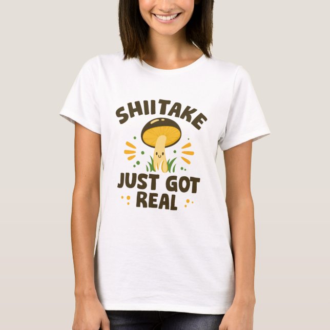 T-shirt Shiitake vient juste de se réveiller (Devant)