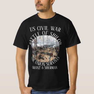 T-SHIRT SHILOH US CIVIL WAR GRANT & SHERMAN