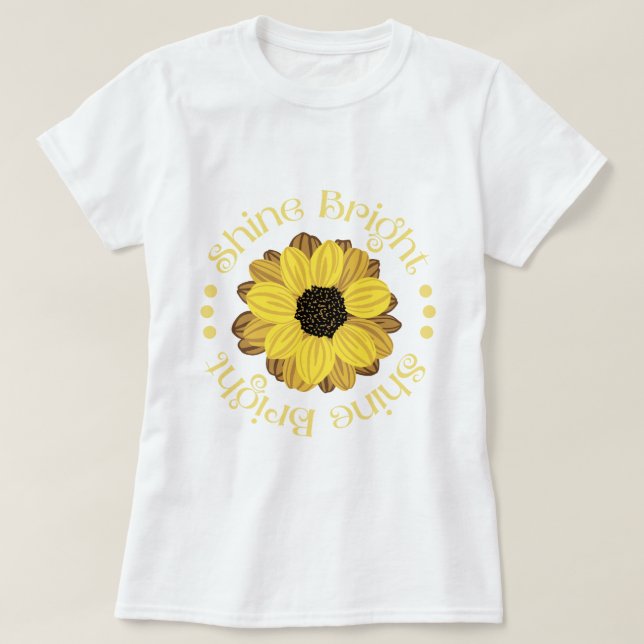 T-shirt Shine Bright Yellow Sunflower (Design devant)