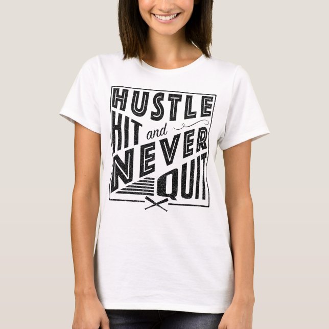T-shirt Shirsey De Baseball De Hustle Hit (Devant)