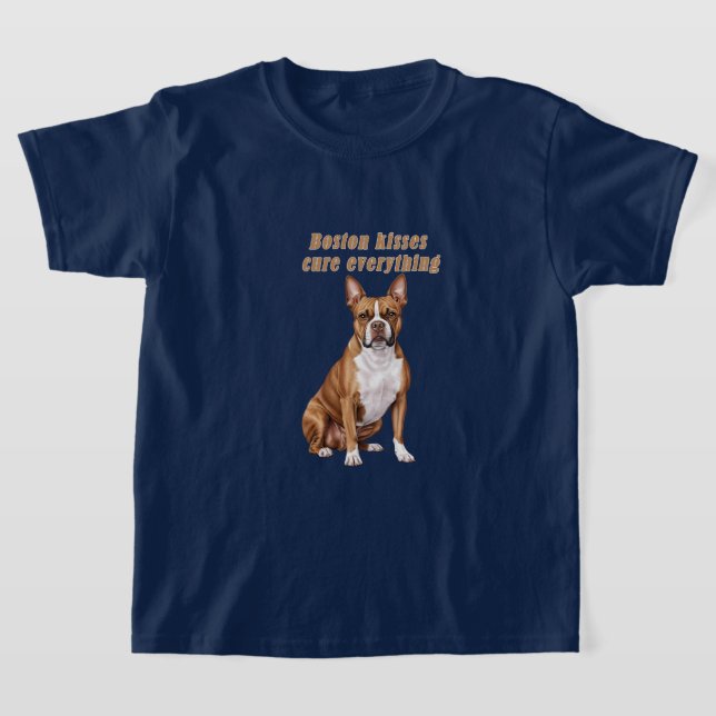T-shirt Shirt for Kids – Boston Terrier Love Design (Poser)