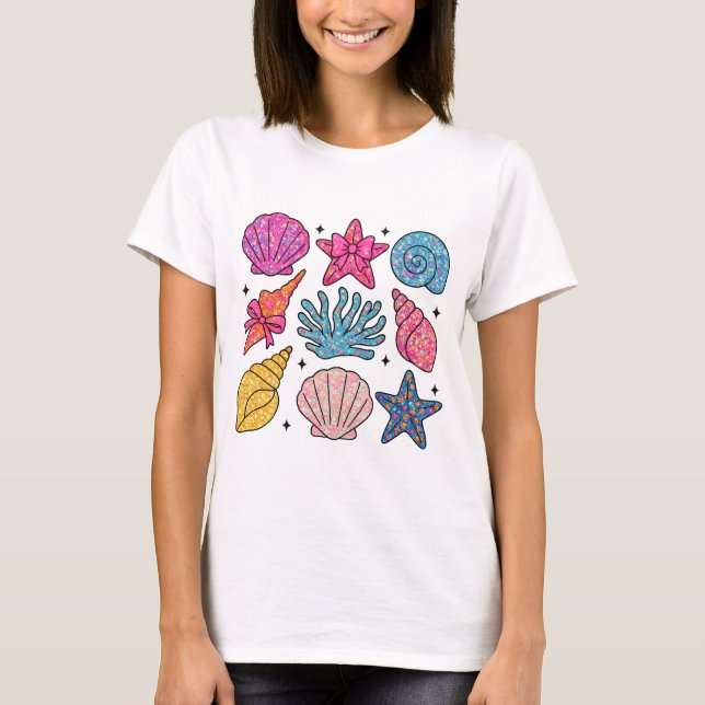 T-shirt Shirt seashell｜Wildflower Seashell｜cute clam png (Devant)