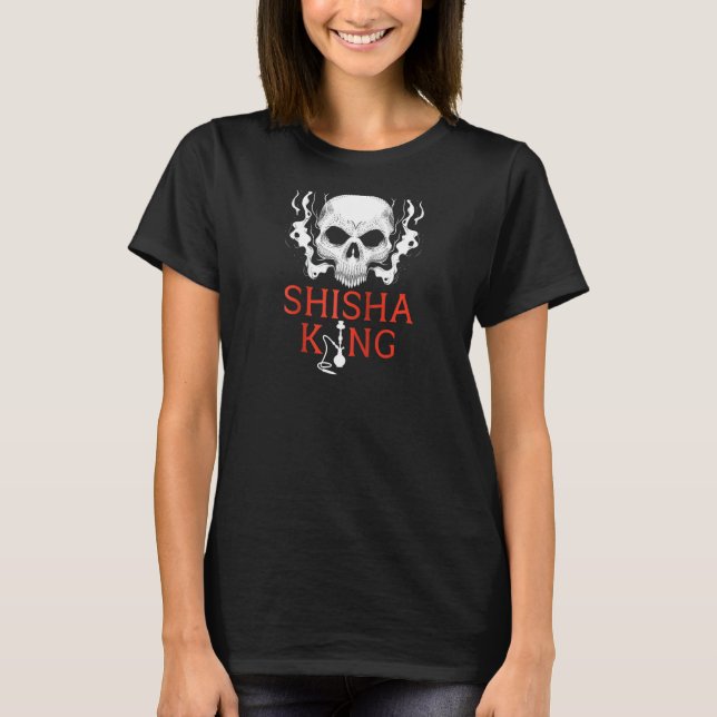 T-shirt Shisha King Skull Smoker Hookah Water Pipe Narghil (Devant)