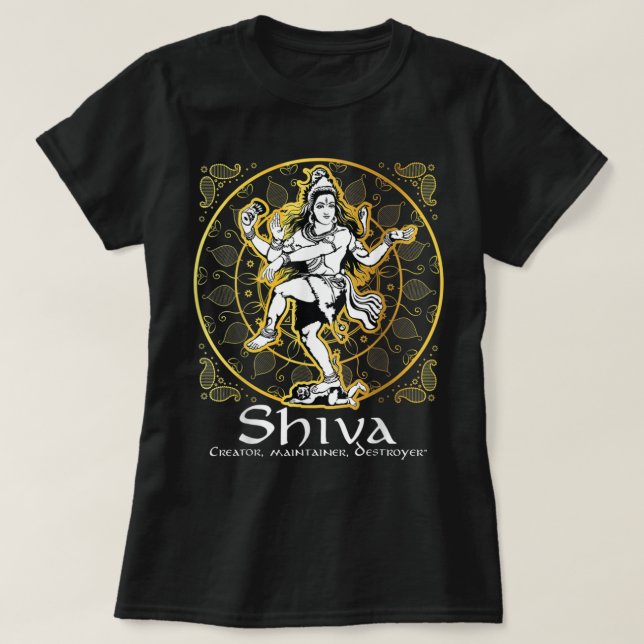 T-shirt Shiva 'Créateur, Mainteneur, Destructeur' Dieux Hi (Design devant)