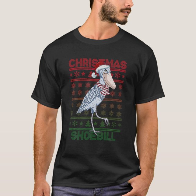 T-shirt Shoebill Santa Hat Ugly Sweer Noël Bird Lov (Devant)