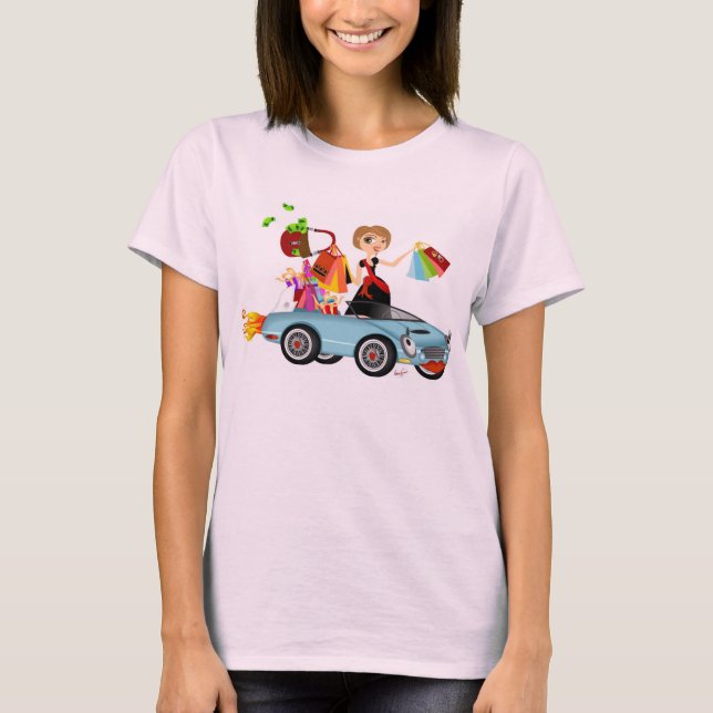 T-shirt Shopaholic en style (Devant)