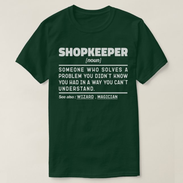 T-shirt Shopkeeper Noun Shop Propriétaire Père Anniversair (Design devant)