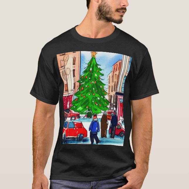 T-shirt Shopping de Noël (Devant)