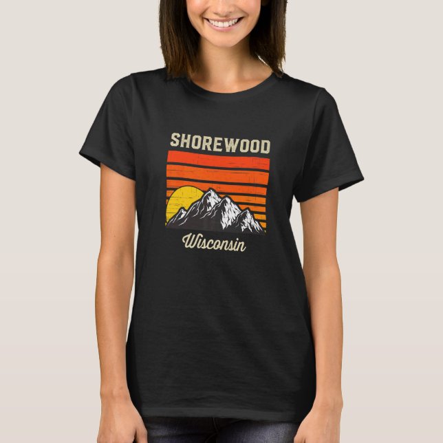 T-shirt Shorewood Wisconsin Retro City State Usa (Devant)