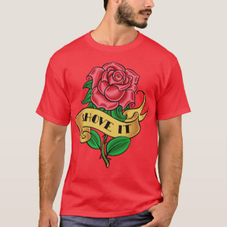 T-shirt SHOT IT Retro Rose Tattoo Style Design