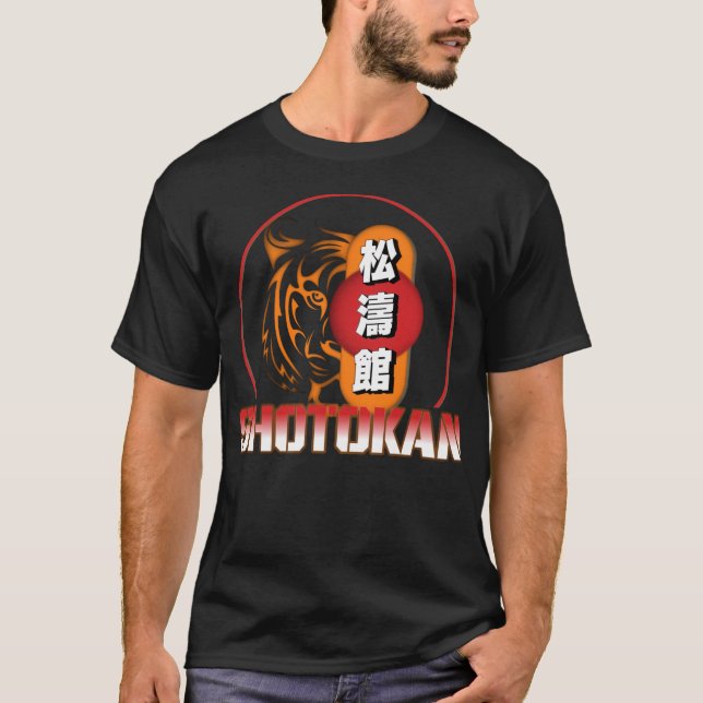 T-shirt Shotokan Karate Tiger et Kanji japonais (Devant)