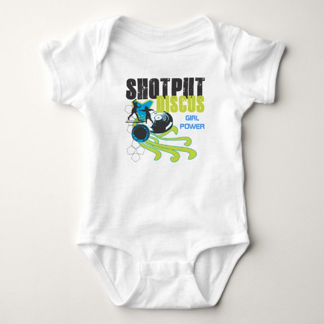 T-shirt Shotput et disque - puissance de fille (Devant)