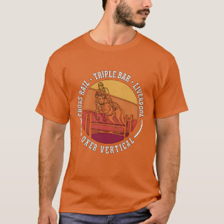 T-shirt Show Jumping Cross Railriple Bar Retro Horses frie