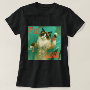 T-shirt Showcat Diva Chat Mème Y2K Glam Funny Shirt