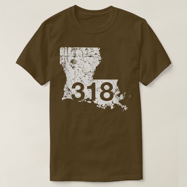 T-shirt Shreveport Ruston Tallulah Indicatif régional 318, (Design devant)