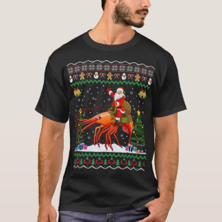 T-shirt Shrimp Ugly Xmas Venin Santa Riding Shrimp Christm