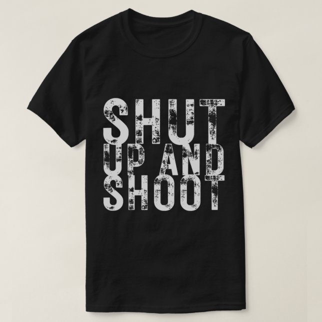 T-shirt Shut Up and Shoot Billiard 8 Ball Pool Player Funn (Design devant)