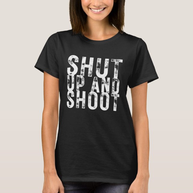 T-shirt Shut Up and Shoot Billiard 8 Ball Pool Player  Hun (Devant)