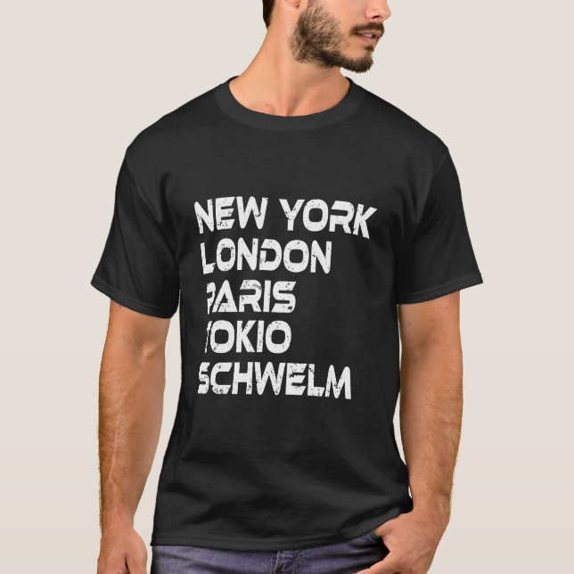 T-shirt Shwelm New York Londres Tokyo Paris (Devant)