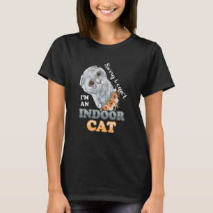T-shirt Shy Grey Kitty Désolé Je ne peux pas être un chat