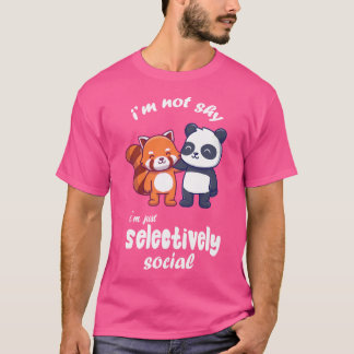 T-shirt Shy Red Panda Je Ne Suis Pas Anti Social Je Suis S