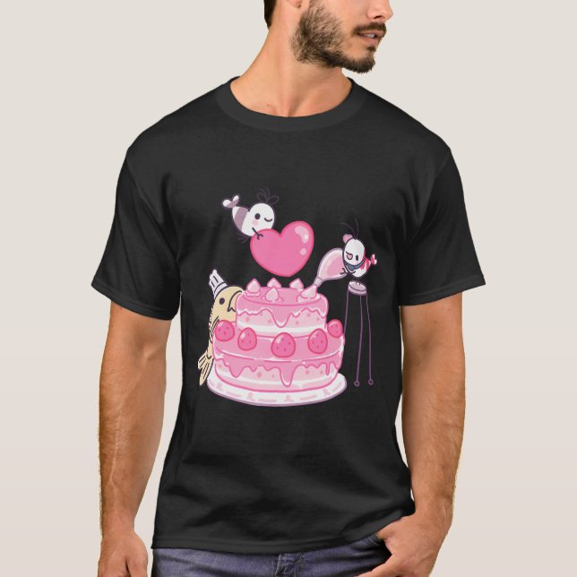 T-shirt Shy Shrimp - Gâteau d'anniversaire (Devant)