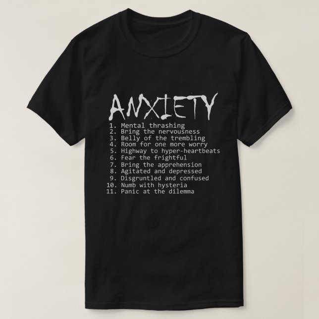 T-shirt Si Anxiété était un Album Rock. (Design devant)