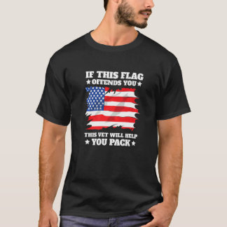 T-shirt Si Ce Drapeau Vous Offense Ce Vet Vous Aidera À Pe