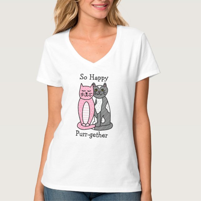 T-shirt Si heureux Purr-gether | Cute tourte de chat (Devant)